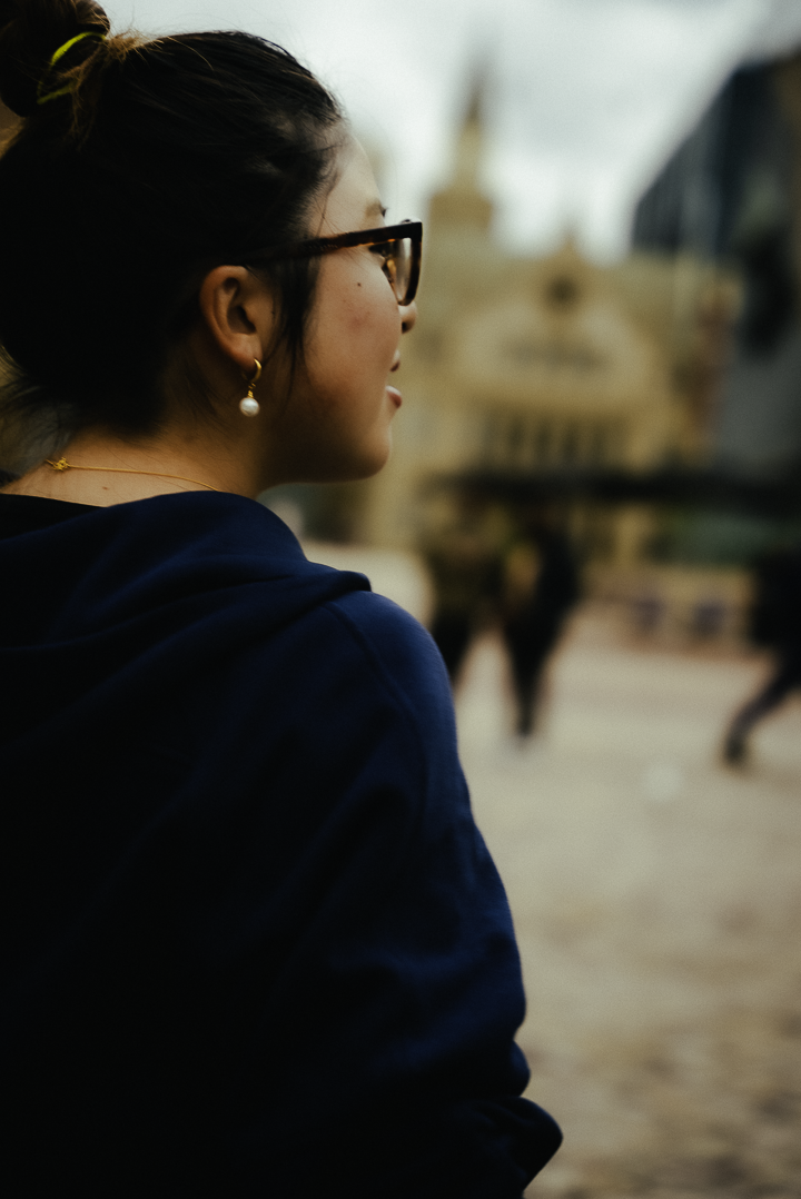 Pearl hoops styled on model showing refined elegance - exquisite pearl earrings for everyday wear