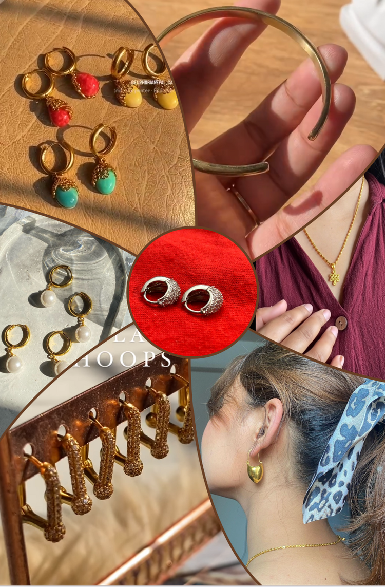 Affordable jewelry collection under $20 featuring elegant earrings and accessories - budget-friendly jewelry from Euphoria Nepal Canada