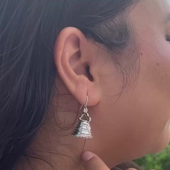 Woman wearing Kala:Cha Earrings